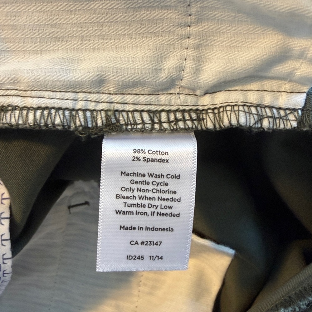 Talbots The Perfect Crop Green Woven Twill Chino Casual Dress Pant Trouser, 10 - Picture 7 of 7